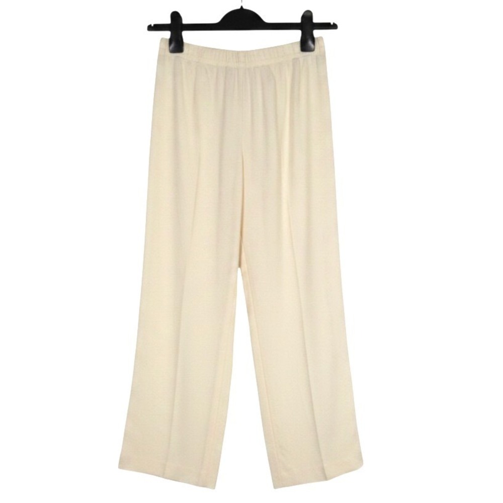 VTG LORRAINE Thin SILKY NYLON Ivory CROPPED High-Waisted LOUNGE PAJAMA PANTS 6